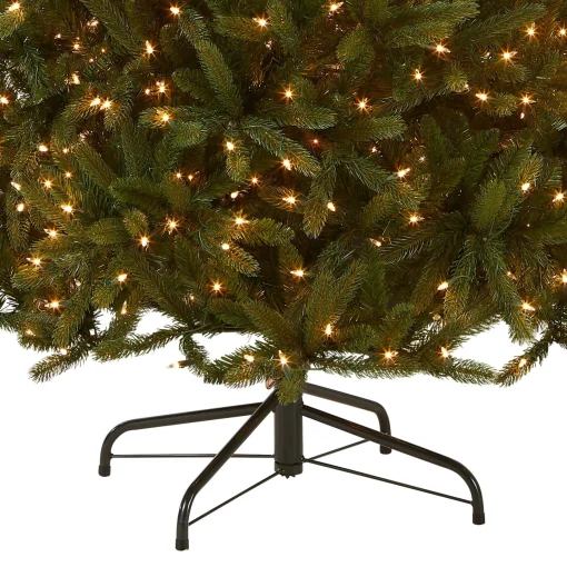 7Ft - 9Ft-National Tree Company Pre-Lit 'Feel Real' Artificial Christmas Tree, Grande Fir, Green, White Lights, Includes Stand, 7.5 Feet
