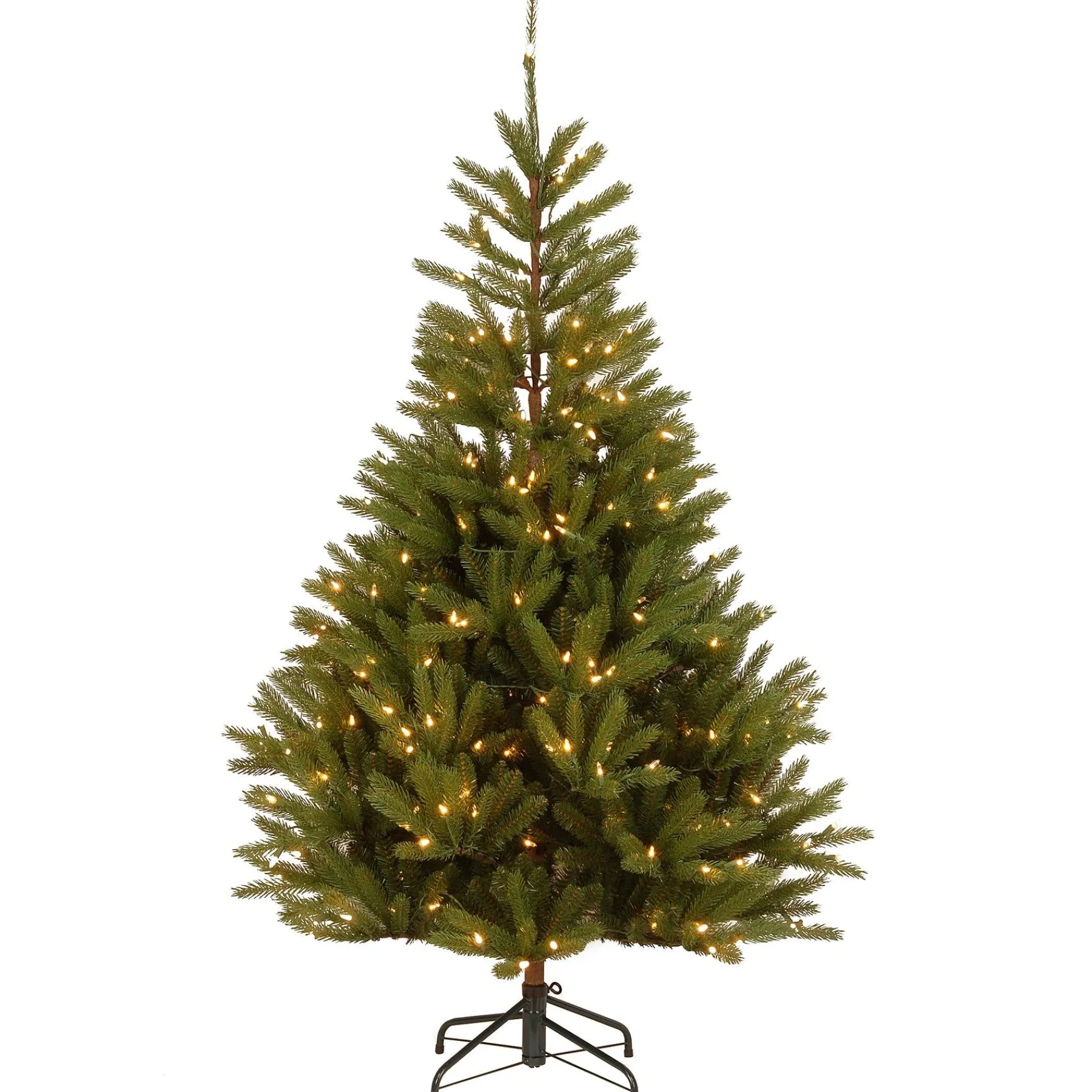 5Ft - 6Ft-National Tree Company Pre-Lit 'Feel Real' Artificial Christmas Tree, Topeka Spruce, Green, White Lights, Includes Stand, 6.5 Feet