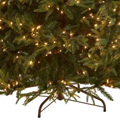 7Ft - 9Ft-National Tree Company Pre-Lit 'Feel Real' Artificial Full Christmas Tree, Green, Frasier Grande, White Lights, Includes Stand, 7.5 Feet