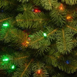 10Ft And Taller-National Tree Company Pre-Lit 'Feel Real' Artificial Giant Slim Downswept Christmas Tree, Green, Douglas Fir, Dual Color Led Lights, Includes Stand, 12 Feet