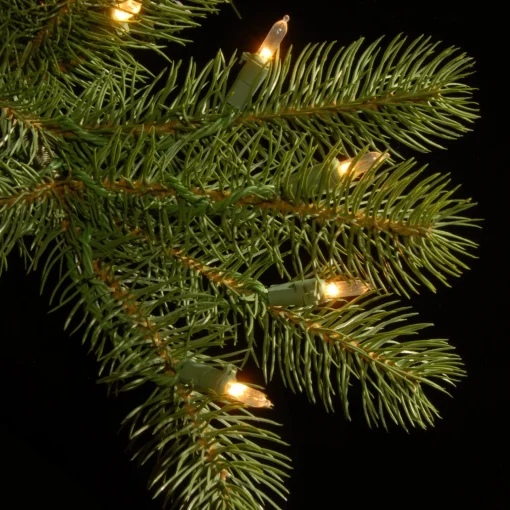 10Ft And Taller-National Tree Company Pre-Lit 'Feel Real' Artificial Giant Slim Downswept Christmas Tree, Green, Douglas Fir, Dual Color Led Lights, Includes Stand, 12 Feet