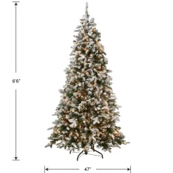 5Ft - 6Ft-National Tree Company Pre-Lit 'Feel Real' Artificial Christmas Tree, Everest Fir, Green, White Lights, Includes Stand, 6.5 Feet