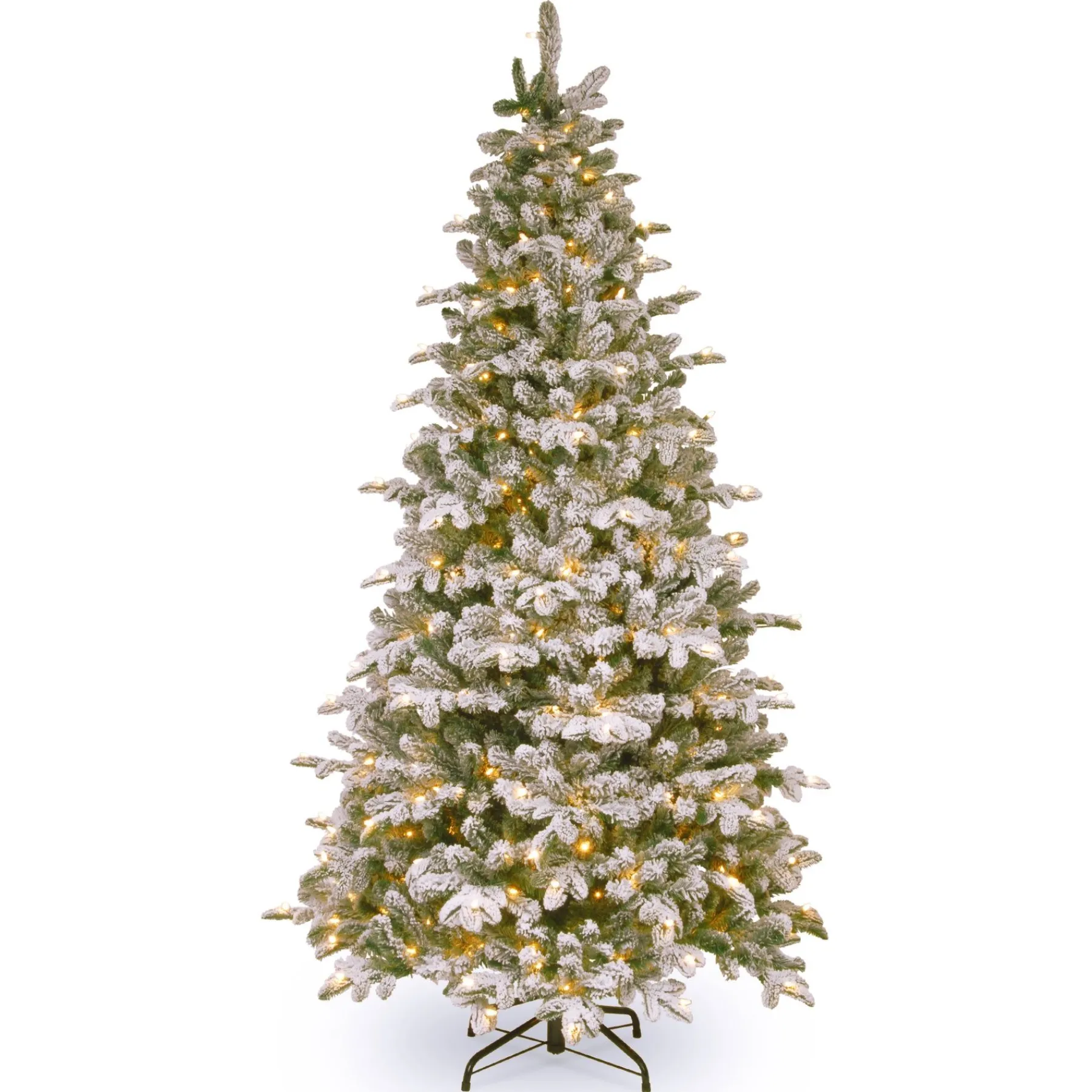 5Ft - 6Ft-National Tree Company Pre-Lit 'Feel Real' Artificial Christmas Tree, Everest Fir, Green, White Lights, Includes Stand, 6.5 Feet