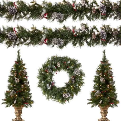 Christmas Bundles-National Tree Company Pre-Lit Frosted Berry Assortment