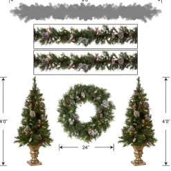 Christmas Bundles-National Tree Company Pre-Lit Frosted Berry Assortment