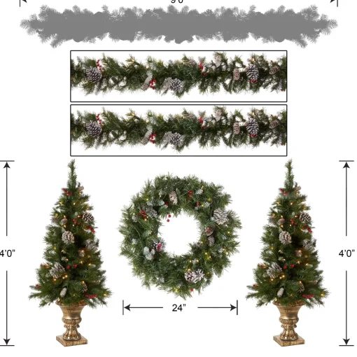Christmas Bundles-National Tree Company Pre-Lit Frosted Berry Assortment