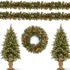 Christmas Bundles-National Tree Company Pre-Lit Frosted Berry Assortment