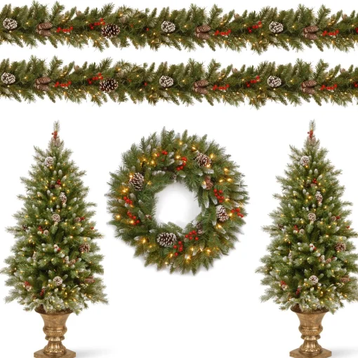 Christmas Bundles-National Tree Company Pre-Lit Frosted Berry Assortment