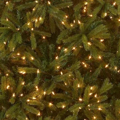 Full-National Tree Company Pre-Lit Full Artificial Christmas Tree, Green, Jersey Fraser Fir, 'Feel Real', Includes Stand, 7.5 Feet