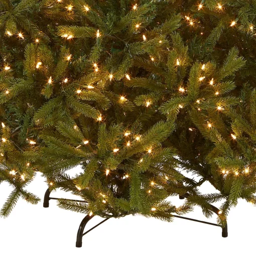 Full-National Tree Company Pre-Lit Full Artificial Christmas Tree, Green, Jersey Fraser Fir, 'Feel Real', Includes Stand, 7.5 Feet