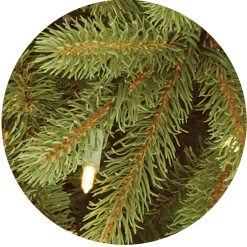 Full-National Tree Company Pre-Lit Full Artificial Christmas Tree, Green, Jersey Fraser Fir, 'Feel Real', Includes Stand, 7.5 Feet