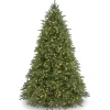 5Ft - 6Ft-National Tree Company Pre-Lit Full Artificial Christmas Tree, Green, Jersey Fraser Fir, 'Feel Real', White Lights, Includes Stand, 6.5 Feet