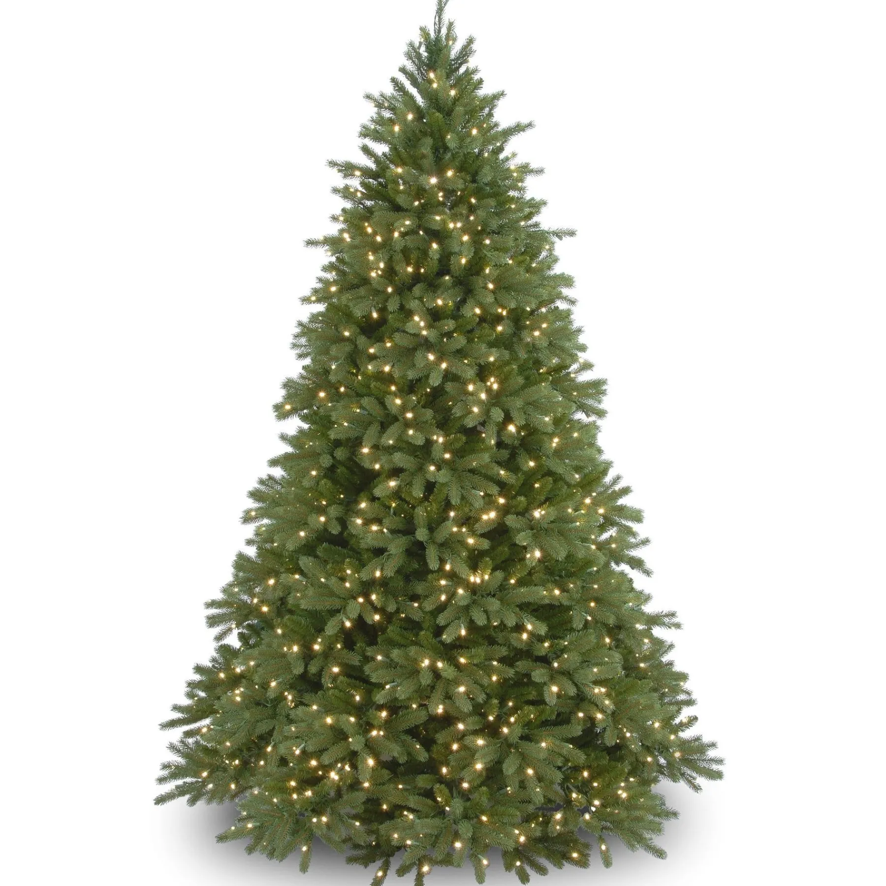 5Ft - 6Ft-National Tree Company Pre-Lit Full Artificial Christmas Tree, Green, Jersey Fraser Fir, 'Feel Real', White Lights, Includes Stand, 6.5 Feet