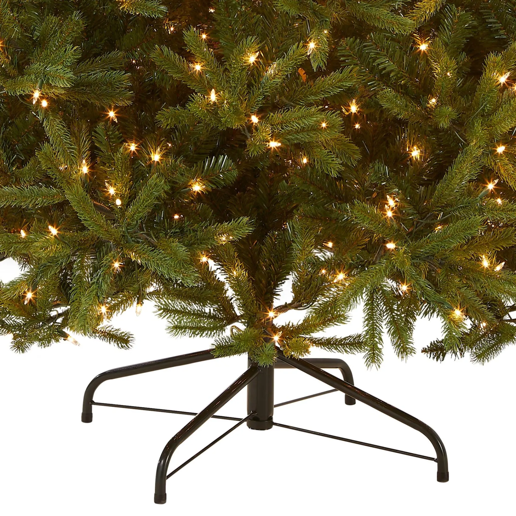 7Ft - 9Ft-National Tree Company Pre-Lit Medium Artificial Christmas Tree, Green, Jersey Fraser Fir, 'Feel Real', White Lights, Includes Stand, 7.5 Feet