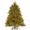 5Ft - 6Ft-National Tree Company Pre-Lit Small Artificial Christmas Tree, Green, Jersey Fraser Fir, 'Feel Real', White Lights, Includes Stand, 4.5 Feet