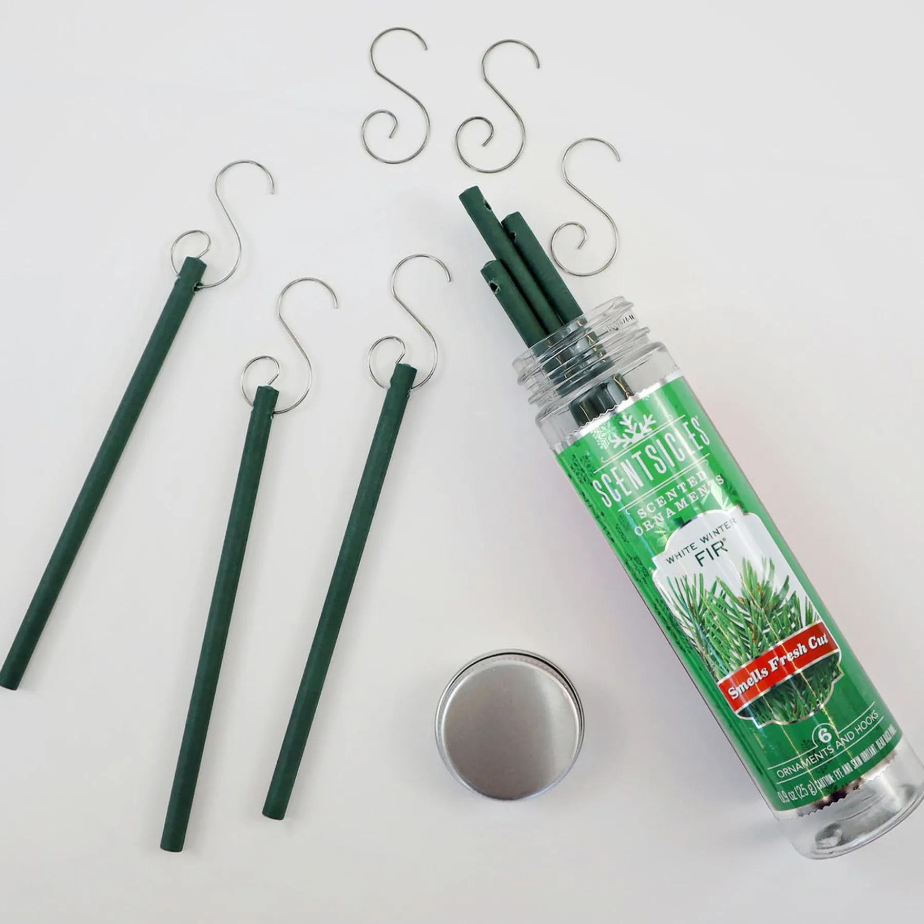 Christmas Tree Scent-National Tree Company Scented Ornaments, 2 Pack- 6Ct Bottle, White Winter Fir, Fragrance-Infused Paper Sticks