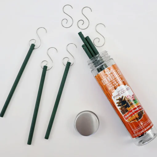 Christmas Tree Scent-National Tree Company Scented Ornaments, 2-Pack- 6Ct Bottle, Spiced Pine Cones, Fragrance-Infused Paper Sticks