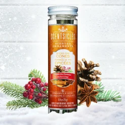 Christmas Tree Scent-National Tree Company Scented Ornaments, 2-Pack- 6Ct Bottle, Spiced Pine Cones, Fragrance-Infused Paper Sticks
