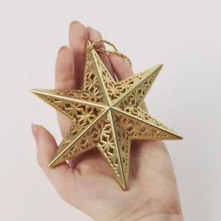 Christmas Tree Scent-National Tree Company Scentsicles Decorative Ornament, Metal Gold Star, White Winter Fir With Refill