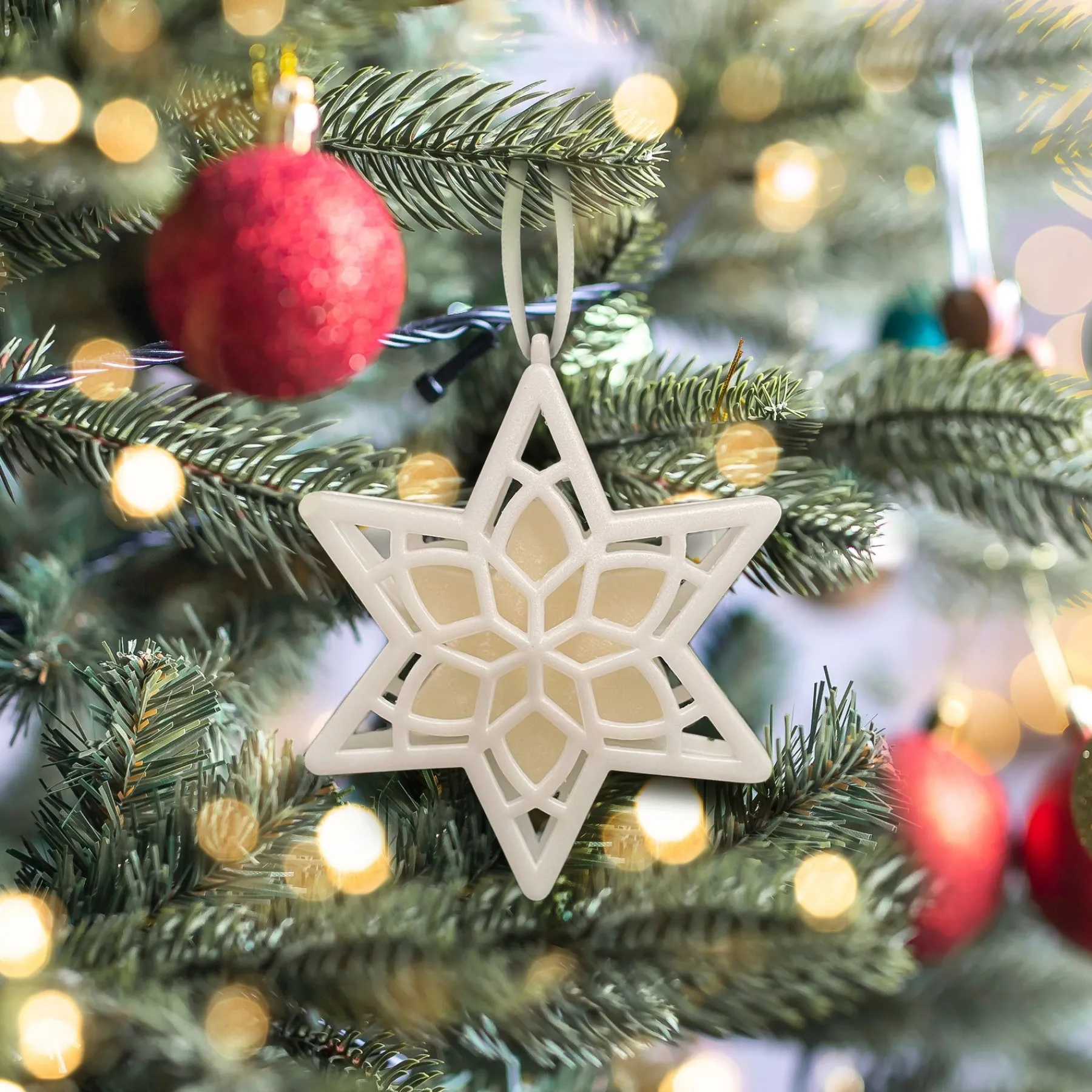 Christmas Tree Scent-National Tree Company Scentsicles, Scented Star Ornament, White Winter Fir, 2-Pack