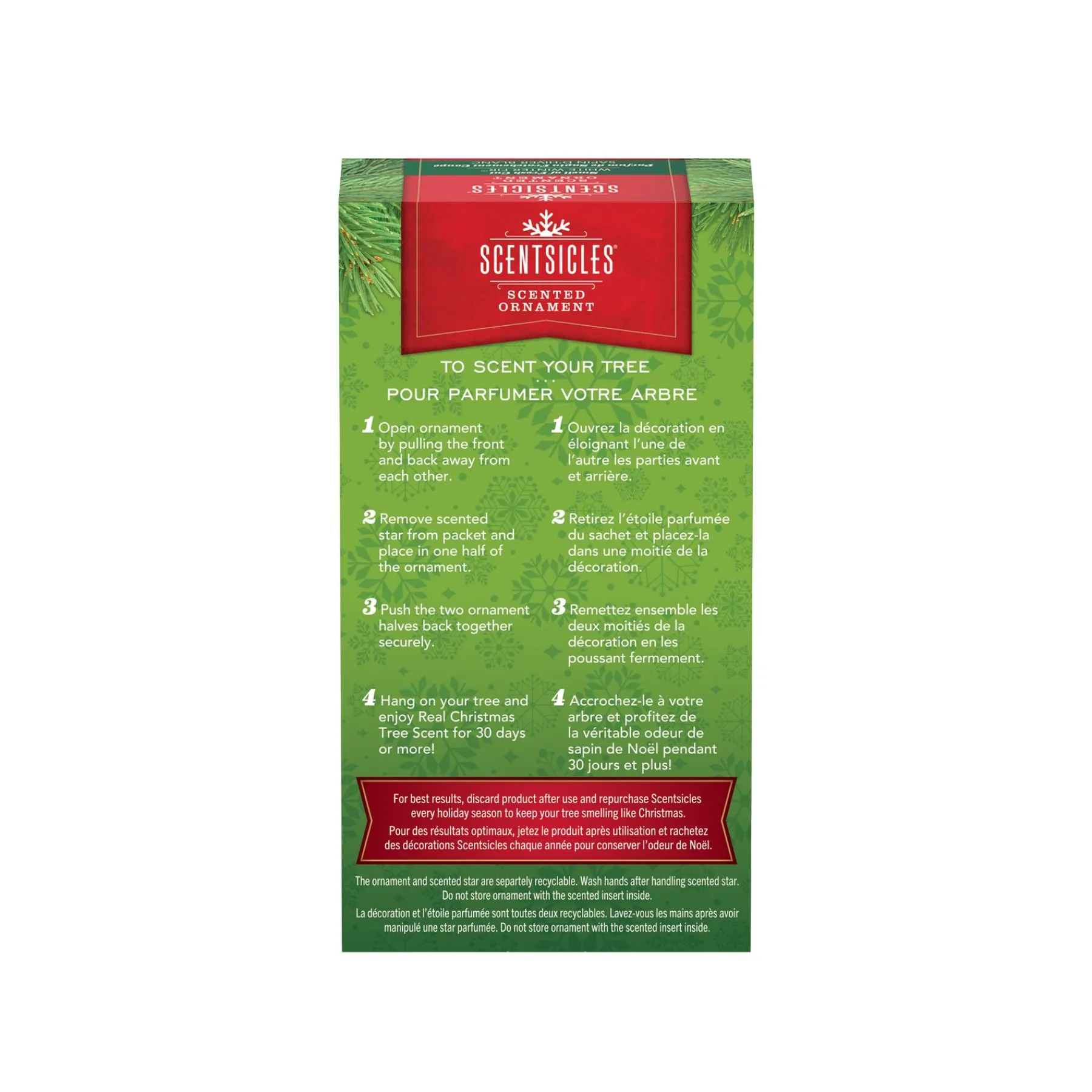 Christmas Tree Scent-National Tree Company Scentsicles, Scented Star Ornament, White Winter Fir, 2-Pack