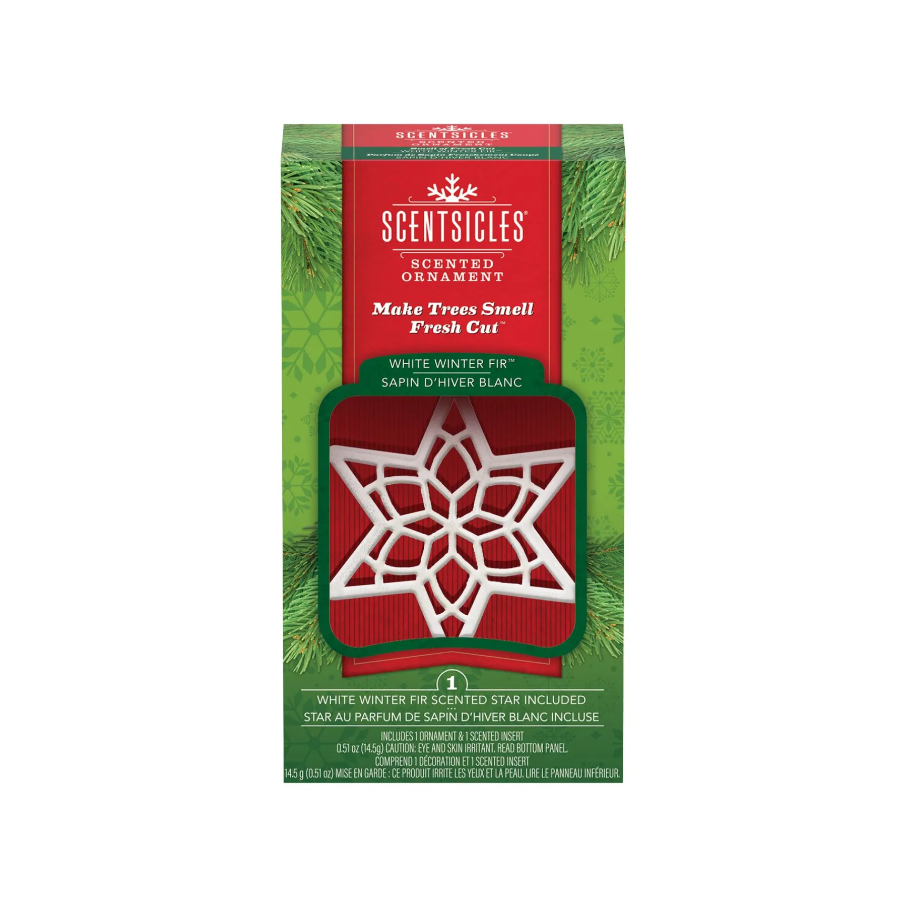 Christmas Tree Scent-National Tree Company Scentsicles, Scented Star Ornament, White Winter Fir, 2-Pack