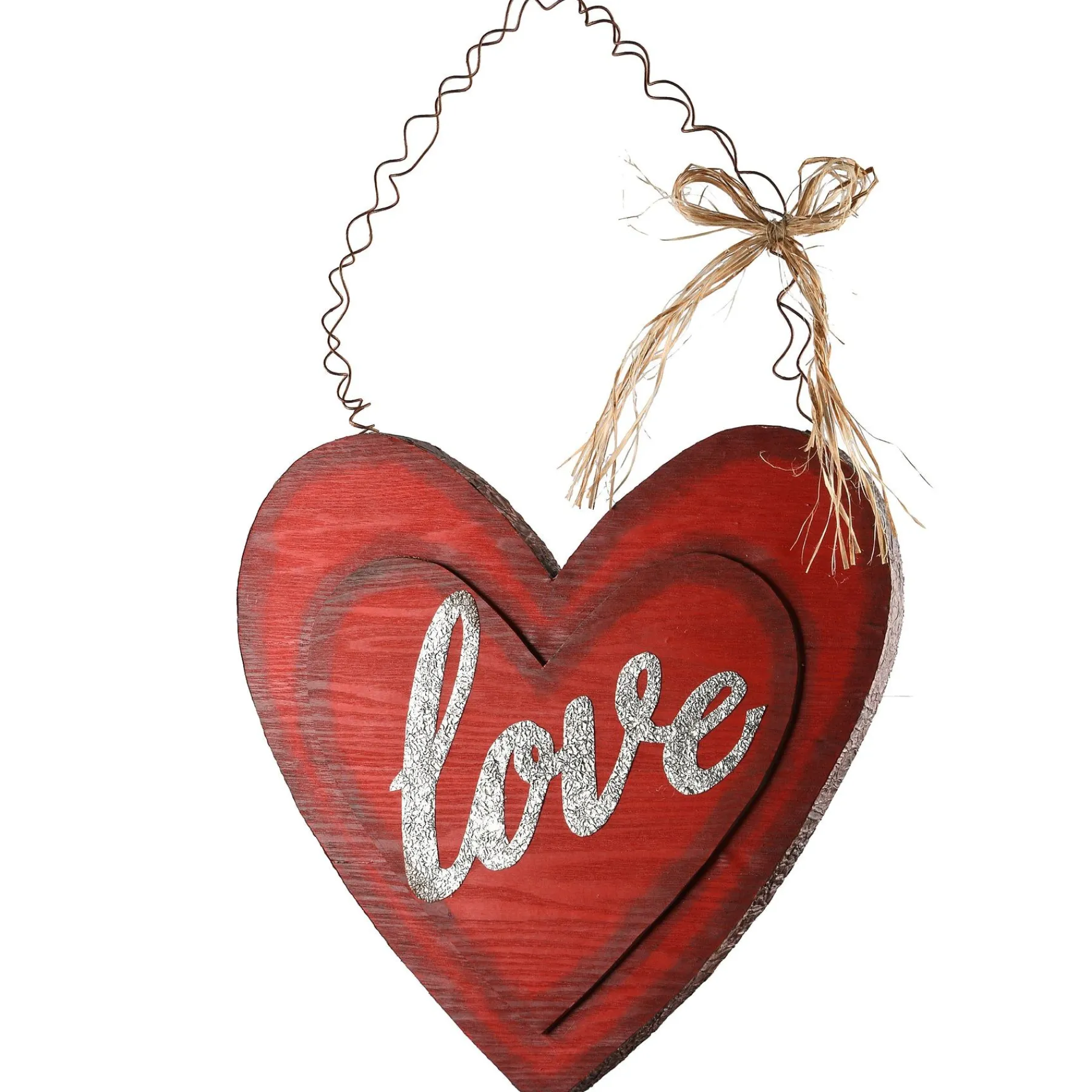 Valentine'S Day Accessories-National Tree Company Valentine Wooden Heart Hanging Decoration, Valentine'S Day Collection, 14 Inches