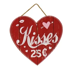 Valentine'S Day Accessories-National Tree Company Valentine'S 'Kisses' Wall Decor, Red, Valentine'S Day Collection, 11 Inches