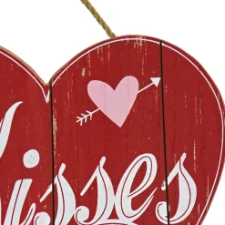 Valentine'S Day Accessories-National Tree Company Valentine'S 'Kisses' Wall Decor, Red, Valentine'S Day Collection, 11 Inches