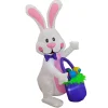 Easter Inflatables-National Tree Company Waving Bunny Inflatable Decoration, White, Easter Collection, 4 Feet