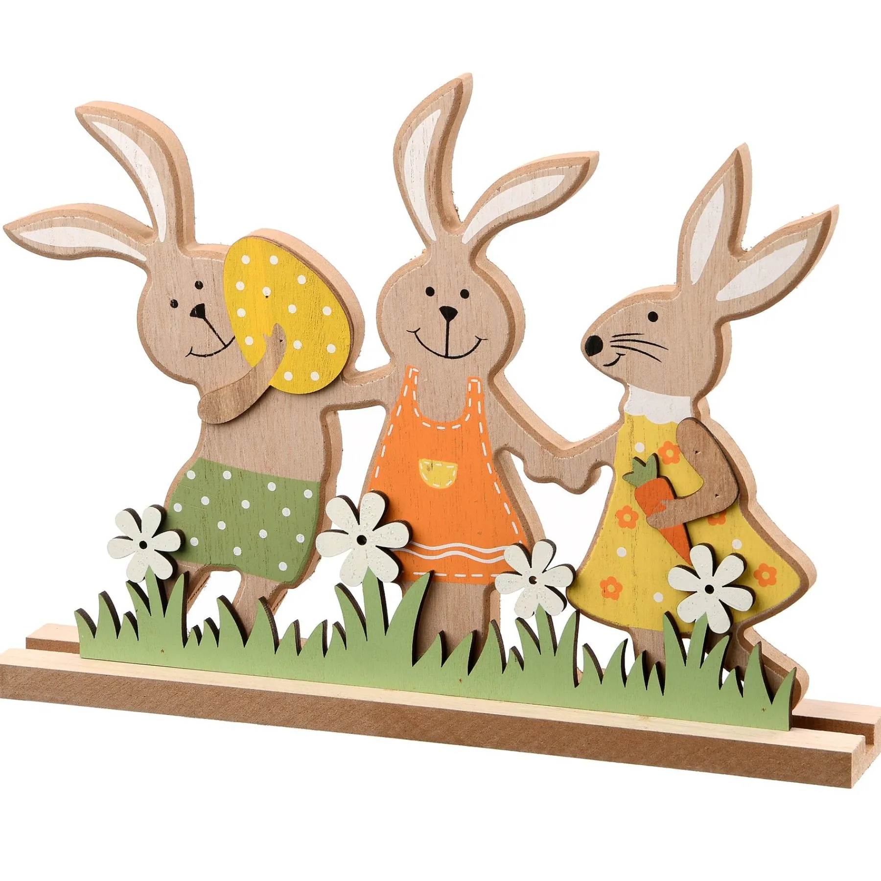 Easter Table Decor-National Tree Company Wooden Rabbit Trio Table Decoration, Easter Collection, 9 Inches