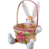 Easter Table Decor-National Tree Company Woven Easter Basket With Plush White Bunny Doll, Easter Collection, 10 Inches