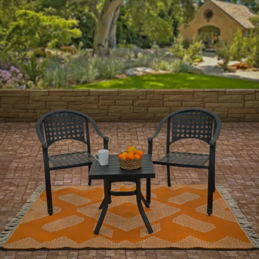 Outdoor Rug-National Tree Company 5X7 Hand Woven Outdoor Rug, Papaya