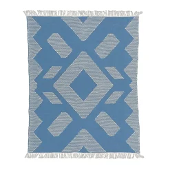 Outdoor Rug-National Tree Company 5X7 Hand Woven Outdoor Rug, Dusty Blue