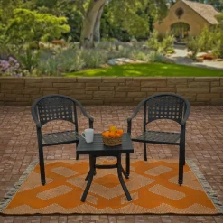 Outdoor Rug-National Tree Company 4X6 Hand Woven Outdoor Rug, Papaya