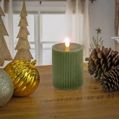 Christmas Accessories-National Tree Company 5X7 Hgtv Home Collection Flameless Georgetown Pillar Candle, Dk Green